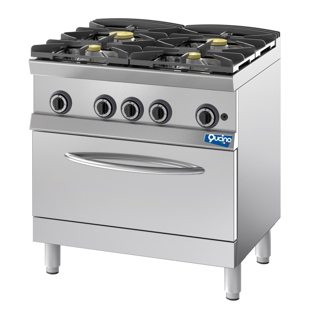 CUCINA A GAS 4 FUOCHI su forno a gas Q1986| Assogi Qucino