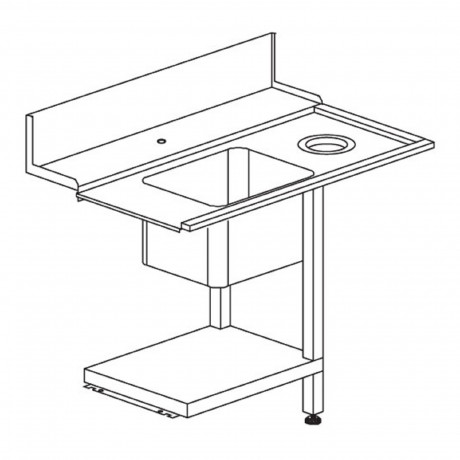 LAVELLO PER LAVASTOVIGLIE A CAPOTE specificare versione DESTRA (gambe a dx.) o versione SINISTRA (gambe a sin.)