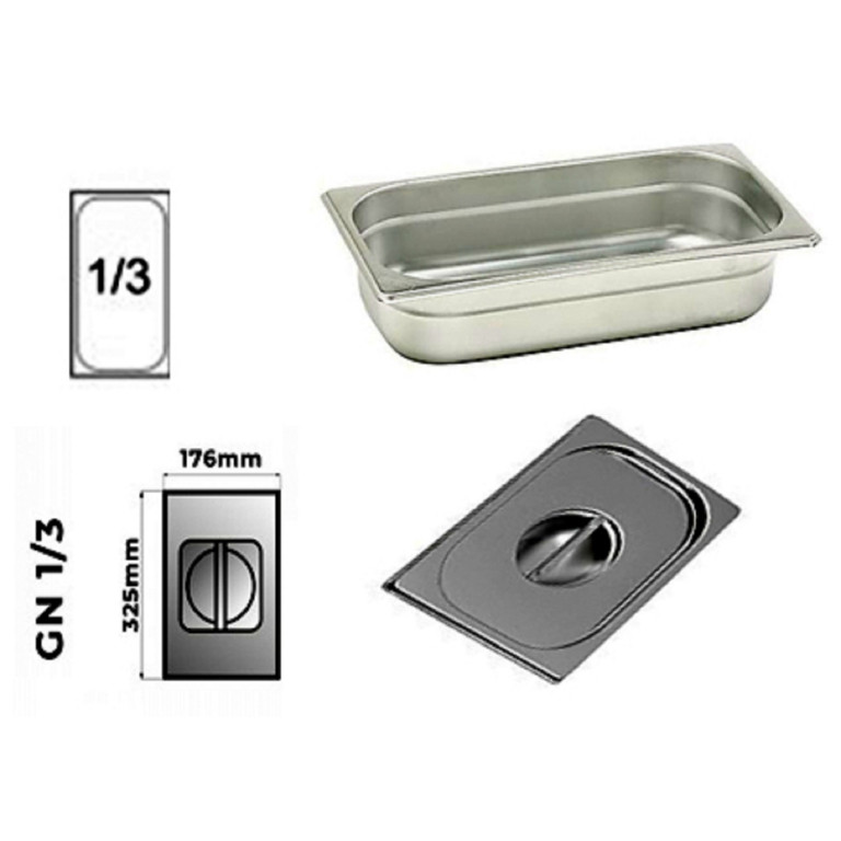 BACINELLA INOX GN 1/3 profondità h. 100 mm. per mod. Q3035