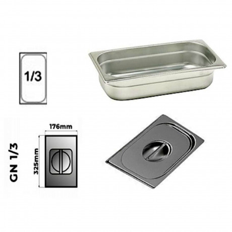 BACINELLA INOX GN 1/3 profondità h. 100 mm. per mod. Q3035