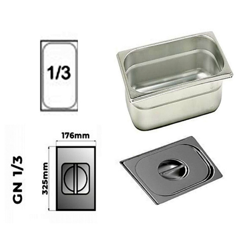 BACINELLA INOX GN 1/3 profondità h. 150 mm. per mod. Q3035